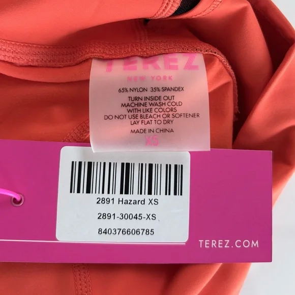 NWT Terez Hazard Orange High Rise Action Booty Short, XS - Picture 4 of 4